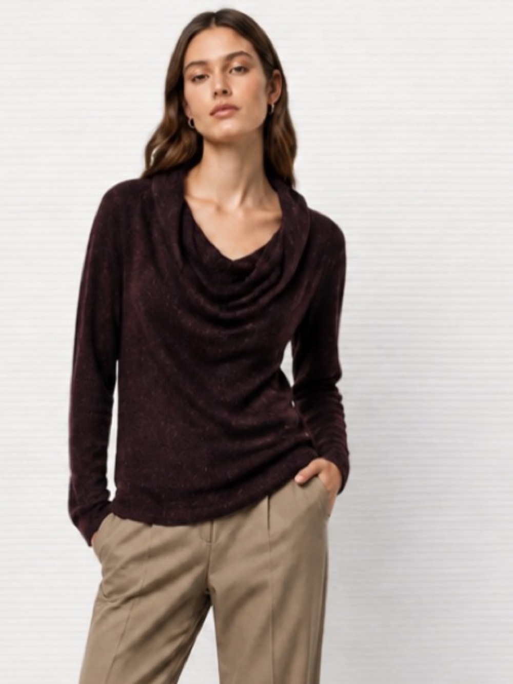 IGIGI Full Cowl Neck Red Black Career Pullover Sweater